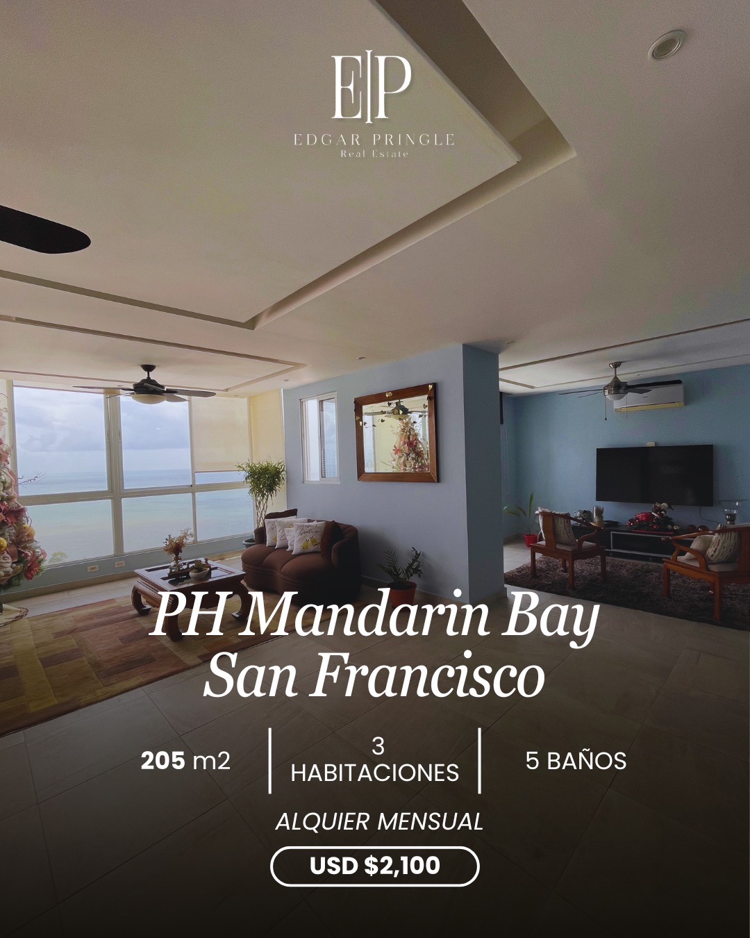 Amplio apartamento en alquiler en PH Mandarin Bay, San Francisco.